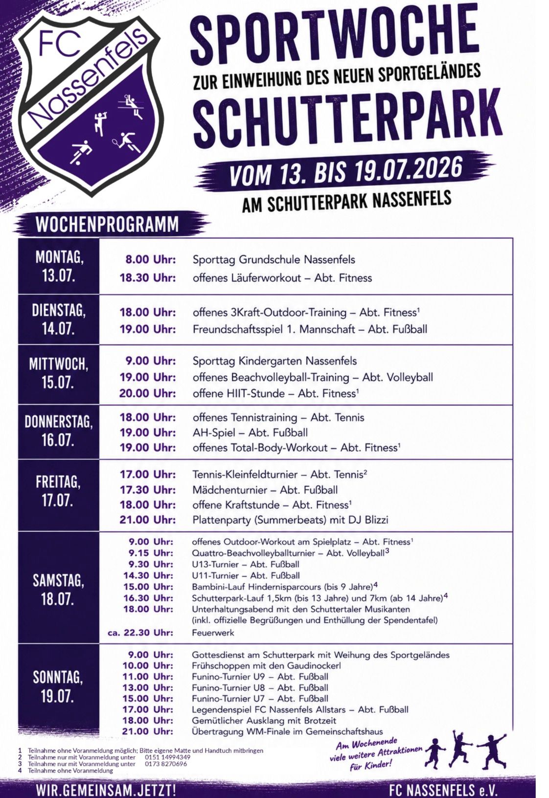Sportwoche 13.–19.07.2026 — Wochenprogramm